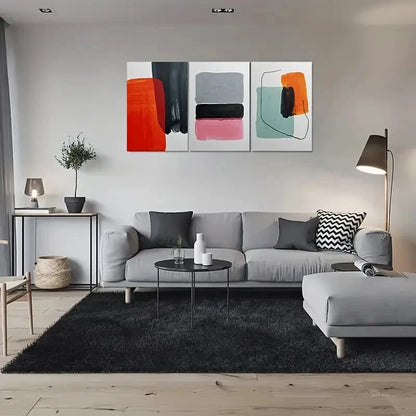 3pcs Modern Abstract Geometric Pattern Metal Print Ready to Hang Art