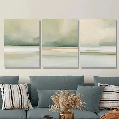 3pcs Modern Abstract Coastal Landscape Perfect Wall Art Set Canvas Framed 40x60cm - High Quality Print 100% Australian Made Wall Canvas Ready to Hang