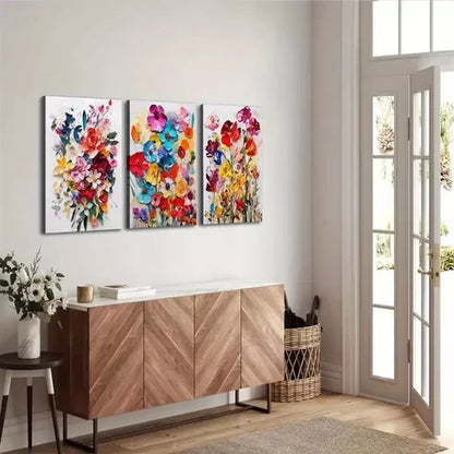 3pcs Watercolor Floral Canvas Framed 60X90cm - High Quality Print 100% Australian Made Wall Canvas Ready to Hang
