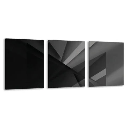 3pcs Geometric Abstraction In Shades Of Gray   Wall Art Set Canvas Framed 60x90cm - High Quality Print 100% Australian Made Wall Canvas Ready to Hang
