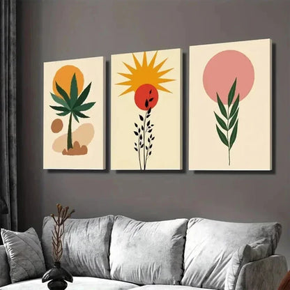 3pcs Boho Style Modern Abstract Tree Wall Art Set Canvas Unframed - High Quality Print 100% Australian Made Wall Canvas