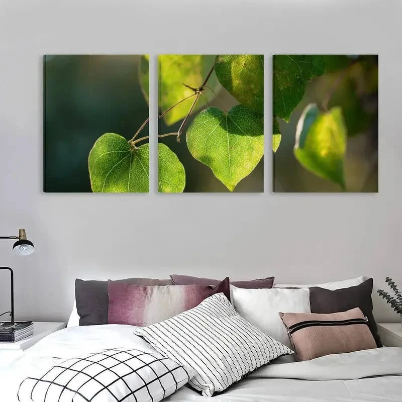 3pcs Sunlight Through The Leaves Of A Tree   Wall Art Set Canvas Framed 60x90cm - High Quality Print 100% Australian Made Wall Canvas Ready to Hang