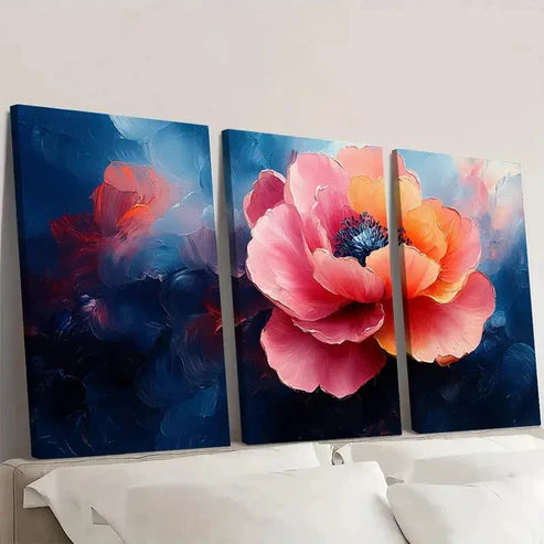 3pcs SOFT PASTEL FLOWER GH Wall Art Set Canvas Unframed - High Quality Print 100% Australian Made Wall Canvas