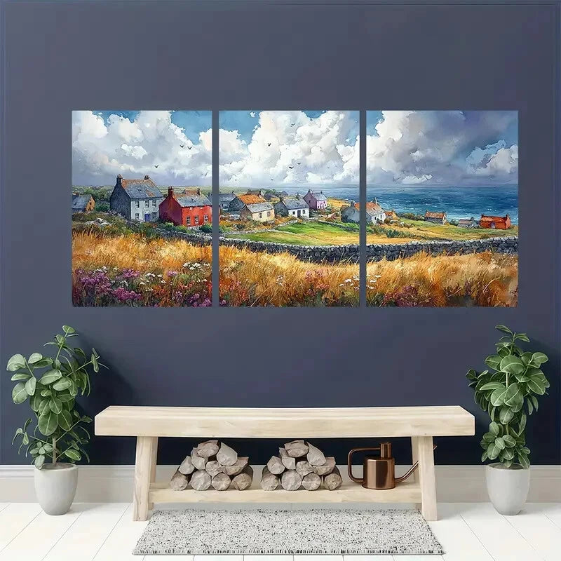 3pcs Doolin Painting County Clare Art Irish Doolin Metal Print Ready to Hang Art