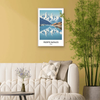 Natales Chile Landscape Painting Travel Poster Print Wall Art