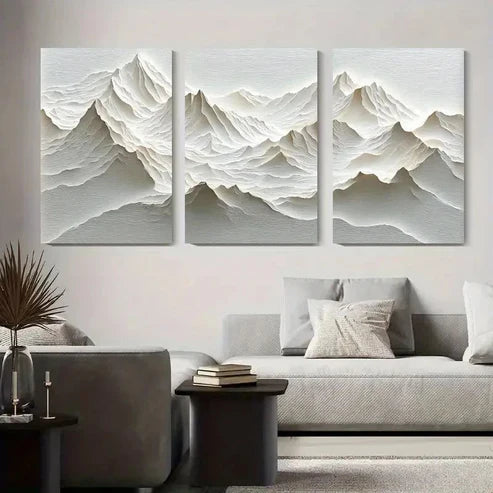 3pcs Modern Abstract W Mountain Wall Art Set Canvas Unframed – High Quality Print 100% Australian Made Wall Canvas