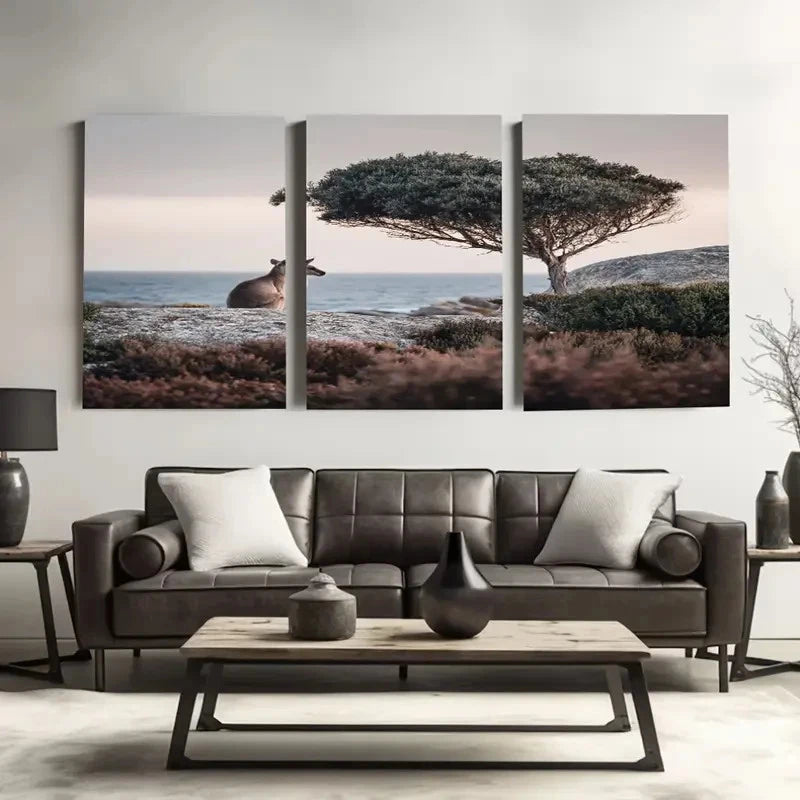 3pcs Kangaroo Island Reserve in Australia Wall Art Set Canvas Framed 60x90cm - High Quality Print 100% Australian Made Wall Canvas Ready to Hang