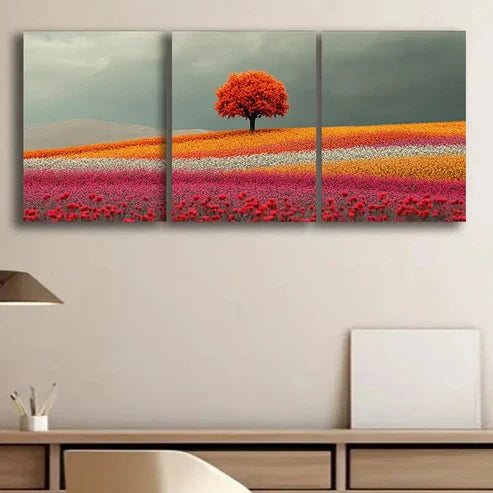 3pcs A Large Field of Roses in Rows Decoration Wall Art Set Canvas Unframed - High Quality Print 100% Australian Made Wall Canvas