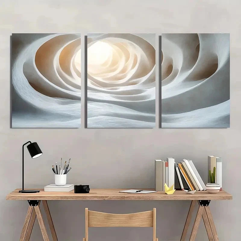 3pcs Spiral Ring Circle Pattern Abstract Perfect Wall Art Set Canvas Framed 40x60cm - High Quality Print 100% Australian Made Wall Canvas Ready to Hang
