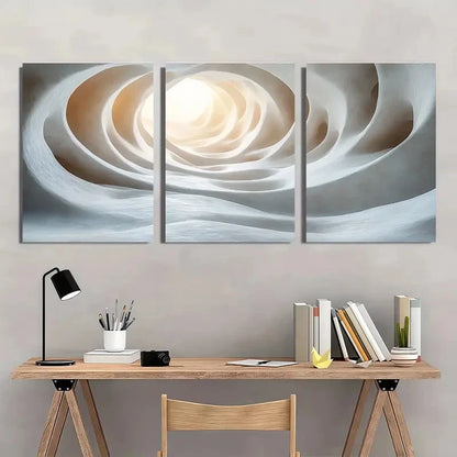 3pcs Spiral Ring Circle Pattern Abstract Perfect Wall Art Set Canvas Framed 40x60cm - High Quality Print 100% Australian Made Wall Canvas Ready to Hang