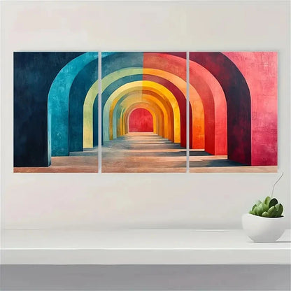 3pcs Arches Abstract Shape Dustin Way Perfect Wall Art Set Canvas Framed 40x60cm - High Quality Print 100% Australian Made Wall Canvas Ready to Hang