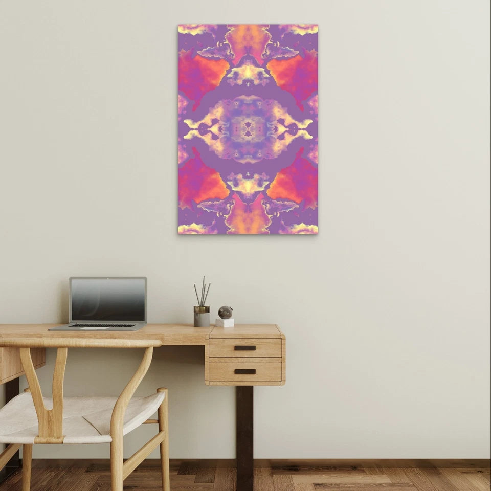 Abstract Purple and Pink Tie Dye Pattern 40x60cm Metal Print Ready to Hang