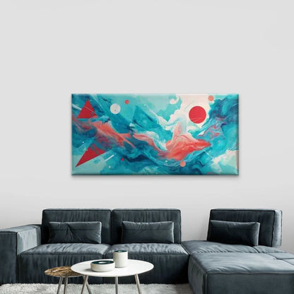 Bold Geometric Dynamic Movement Wall Art Canvas Office Home Room Framed 120x60cm