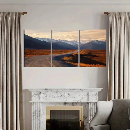 3pcs Vibrant Mountain & Road Landscape Wall Art Set Canvas Framed 40x60cm - High Quality Print 100% Australian Made Wall Canvas Ready to Hang