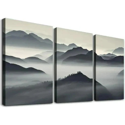 3pcs Ales Krivec Mountain Layers Wall Art Canvas Unframed - High Quality Print 100% Australian Made Wall Canvas