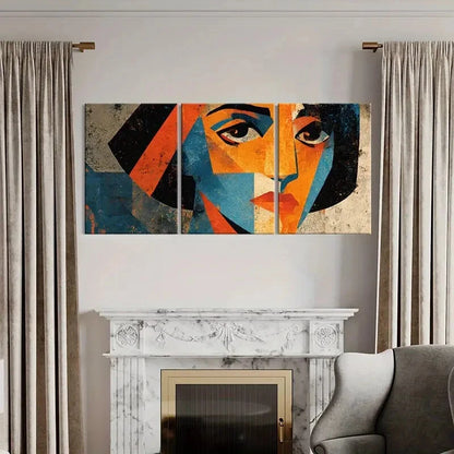 3pcs Geometric Design Vibrant Colors Abstract Art Metal Print Ready to Hang Art