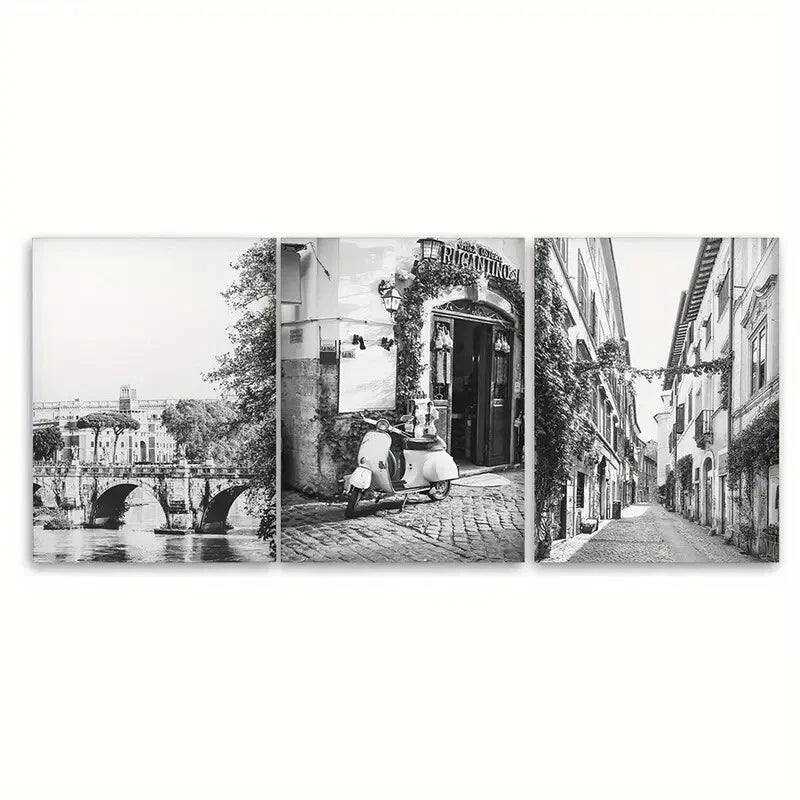 3pcs Modern Minimalist Rome City Metal Print Ready to Hang Art