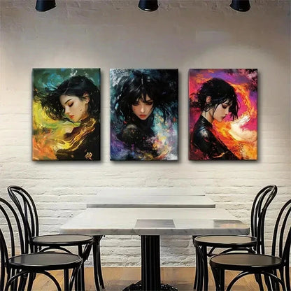 3pcs Dark Fantasy FemaleC Portrait Mystic Perfect Wall Art Set Canvas Framed 40x60cm - High Quality Print 100% Australian Made Wall Canvas Ready to Hang