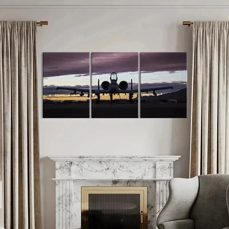 3pcs Military Themed Fighter Jets Wall Art Set Canvas Framed 40x60cm - High Quality Print 100% Australian Made Wall Canvas Ready to Hang