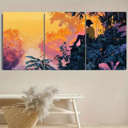 3pcs Serene Forest Wall Art Set Canvas Framed 60x90cm - High Quality Print 100% Australian Made Wall Canvas Ready to Hang