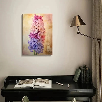 Vibrant Hyacinth Colorful Painting 40x60cm Metal Print Ready to Hang