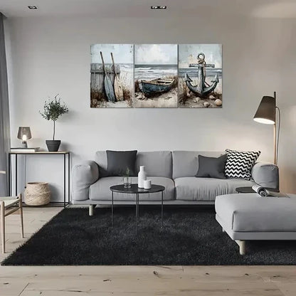 3pcs Beach Scene Nautical Seashells Wall Art Canvas Unframed - High Quality Print 100% Australian Made Wall Canvas