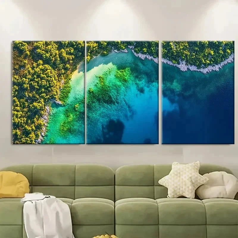 3pcs Lovers Croatia National Park Décor Perfect Wall Art Set Canvas Framed 40x60cm - High Quality Print 100% Australian Made Wall Canvas Ready to Hang