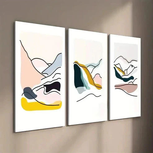 3pcs Abstract Mountain Landscape Decor Wall Art Set Canvas Unframed - High Quality Print 100% Australian Made Wall Canvas