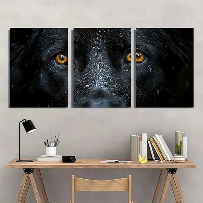 3pcs Black German Shepherd Realistic Dog Metal Print Ready to Hang Art