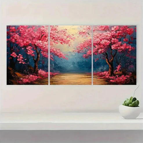 3pcs Abstract Floral Landscape AF Wall Art Set Canvas Unframed - High Quality Print 100% Australian Made Wall Canvas