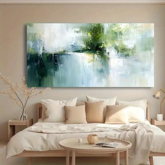 Minimalist Tree & Lake Scene Wall Art Canvas Office Home Room Framed 120x60cm