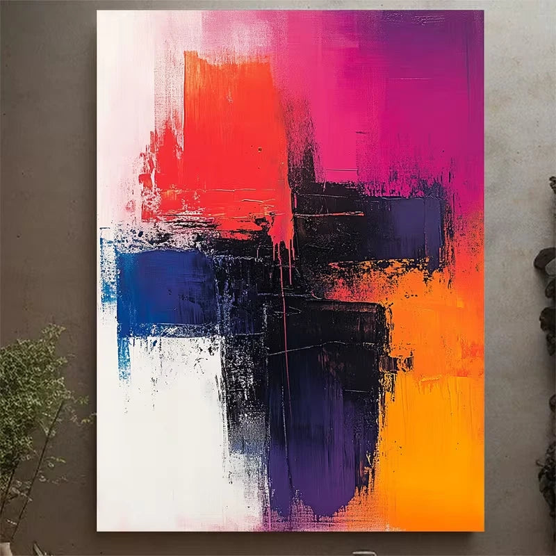 Vibrant Abstract Pastel 60x90cm Metal Print Ready to Hang
