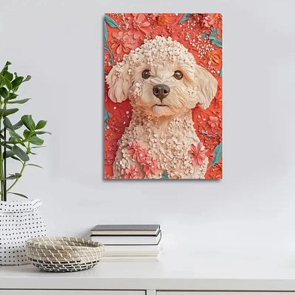 Beautiful Bichpoo Poochon Dog Painting 40x60cm Metal Print Ready to Hang