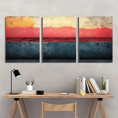 3pcs Dustin Way Abstract Illustration Wall Art Set Canvas Unframed - High Quality Print 100% Australian Made Wall Canvas