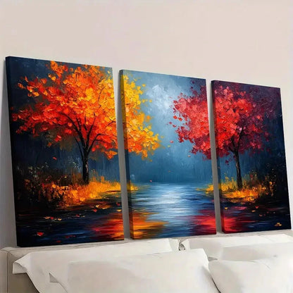 3pcs Painting Abstract Tree Oil Painting Wall Art Set Canvas Framed 40x60cm - High Quality Print 100% Australian Made Wall Canvas Ready to Hang
