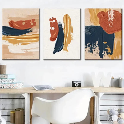 3pcs Vibrant Colorful Modern Abstract Perfect Wall Art Set Canvas Framed 40x60cm - High Quality Print 100% Australian Made Wall Canvas Ready to Hang