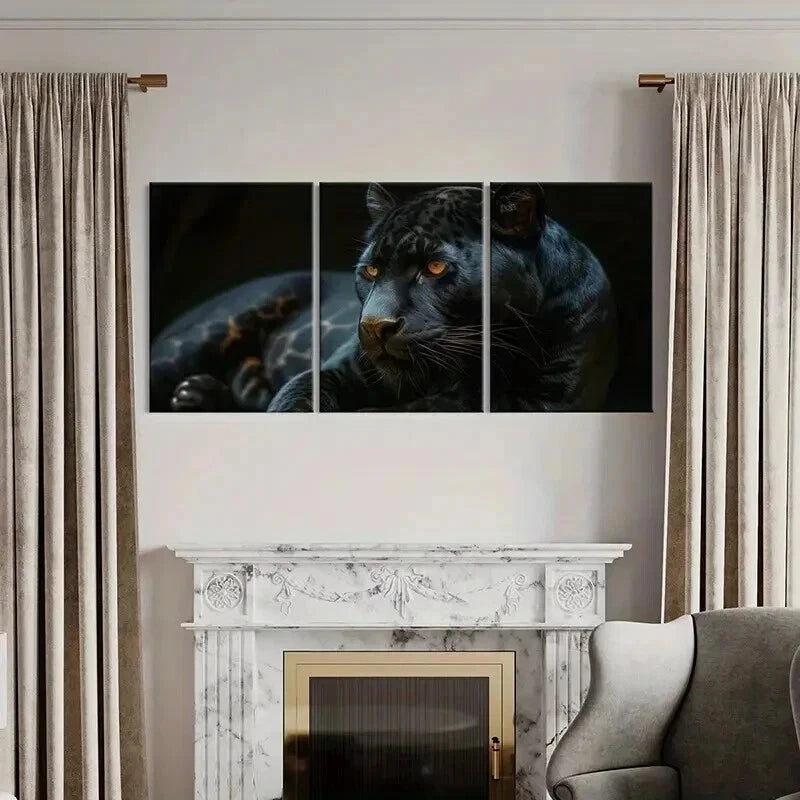 3pcs Golden Eye Dark Background Wildlife Wall Art Set Canvas Framed 40x60cm - High Quality Print 100% Australian Made Wall Canvas Ready to Hang
