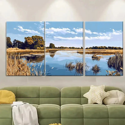 3pcs Norfolk Broads England Countryside Metal Print Ready to Hang Art