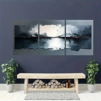 3pcs Abstract White Painting Decoration Wall Art Set Canvas Framed 40x60cm - High Quality Print 100% Australian Made Wall Canvas Ready to Hang