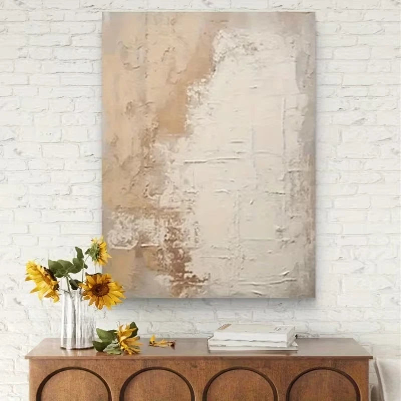 Abstract Oil Painting, Thick Palette Knife 60x90cm Metal Print Ready to Hang
