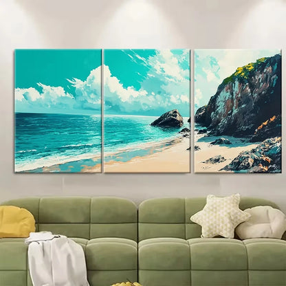3pcs Carbis Bay Travel Metal Print Ready to Hang Art