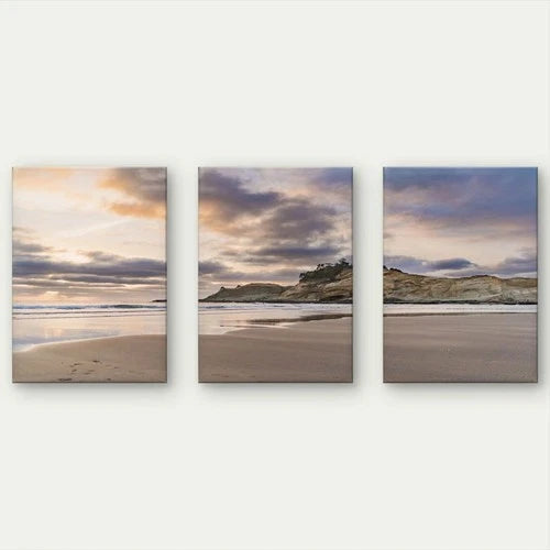 3pcs Coastal Sunset Beach Landscape Wall Art Set Canvas Framed 40x60cm - High Quality Print 100% Australian Made Wall Canvas Ready to Hang