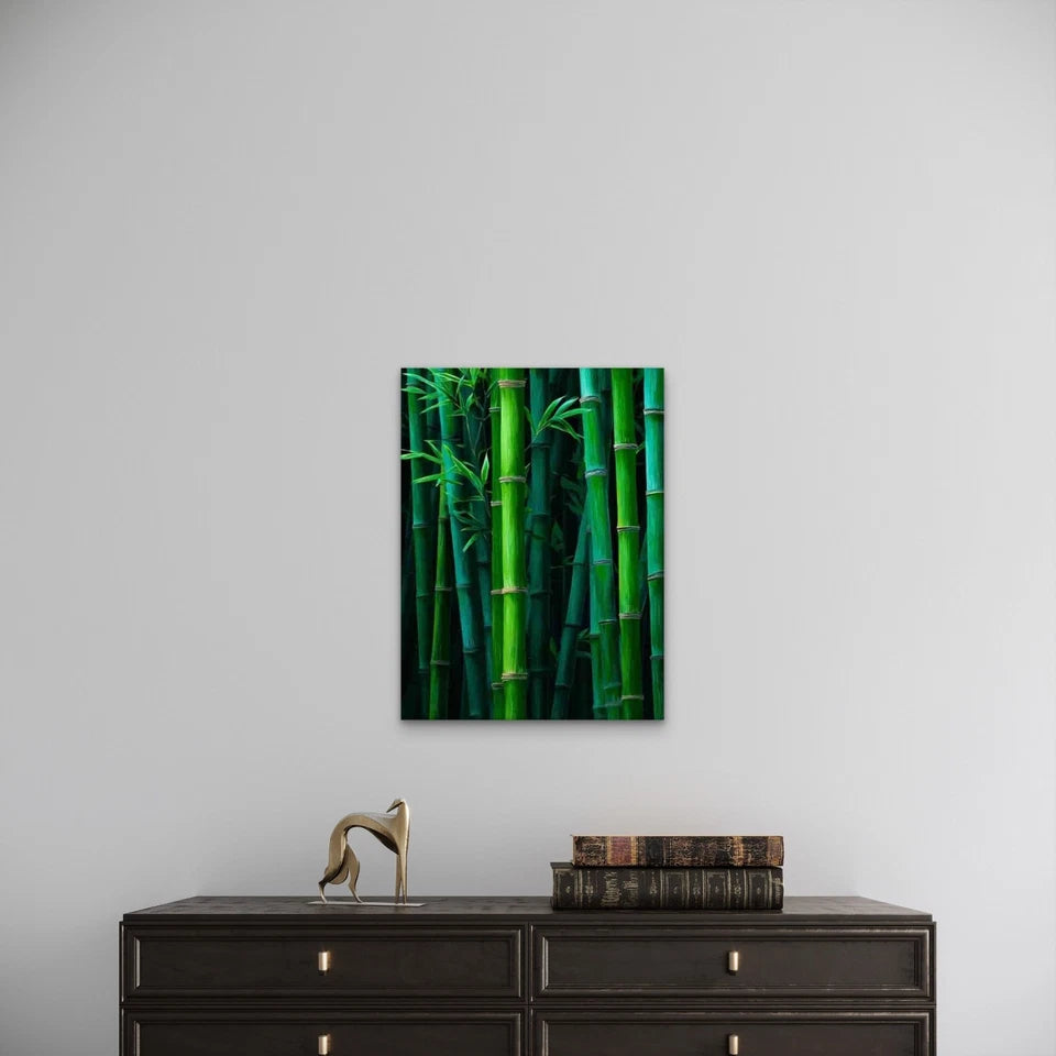 Modern Japanese Bamboo Metal Print Ready to Hang