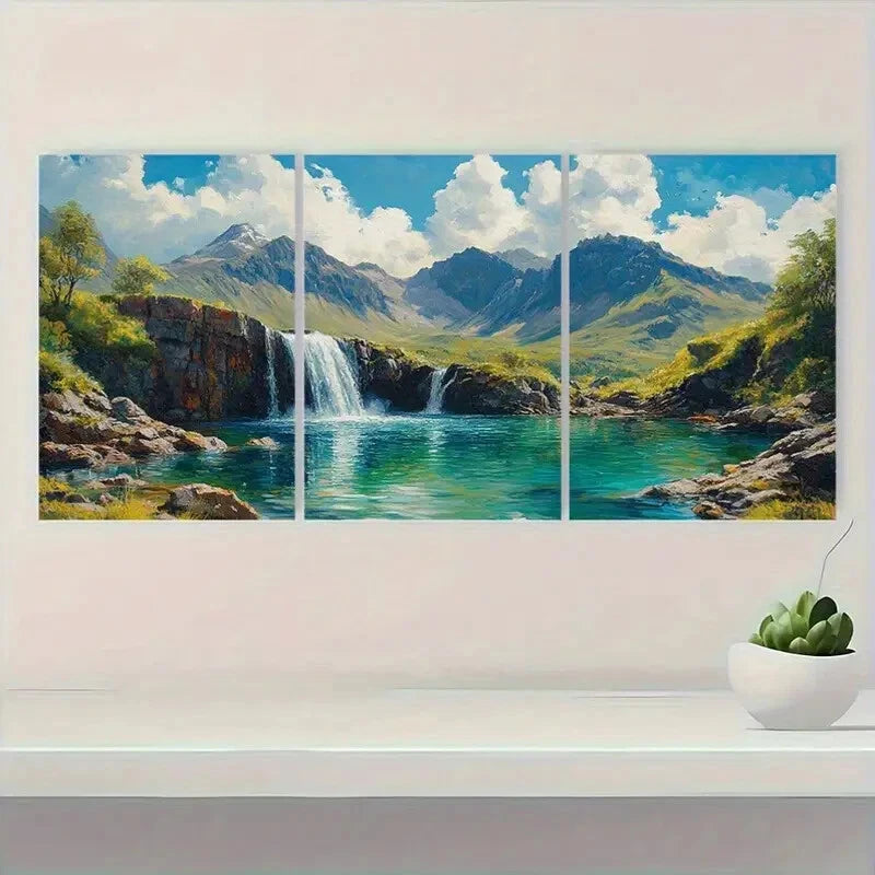 3pcs Fairy Pools Isle of Skye Scenery Metal Print Ready to Hang Art