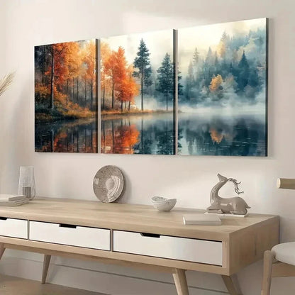 3pcs Natural Forest Landscapes Decoration Wall Art Set Canvas Framed 40x60cm - High Quality Print 100% Australian Made Wall Canvas Ready to Hang