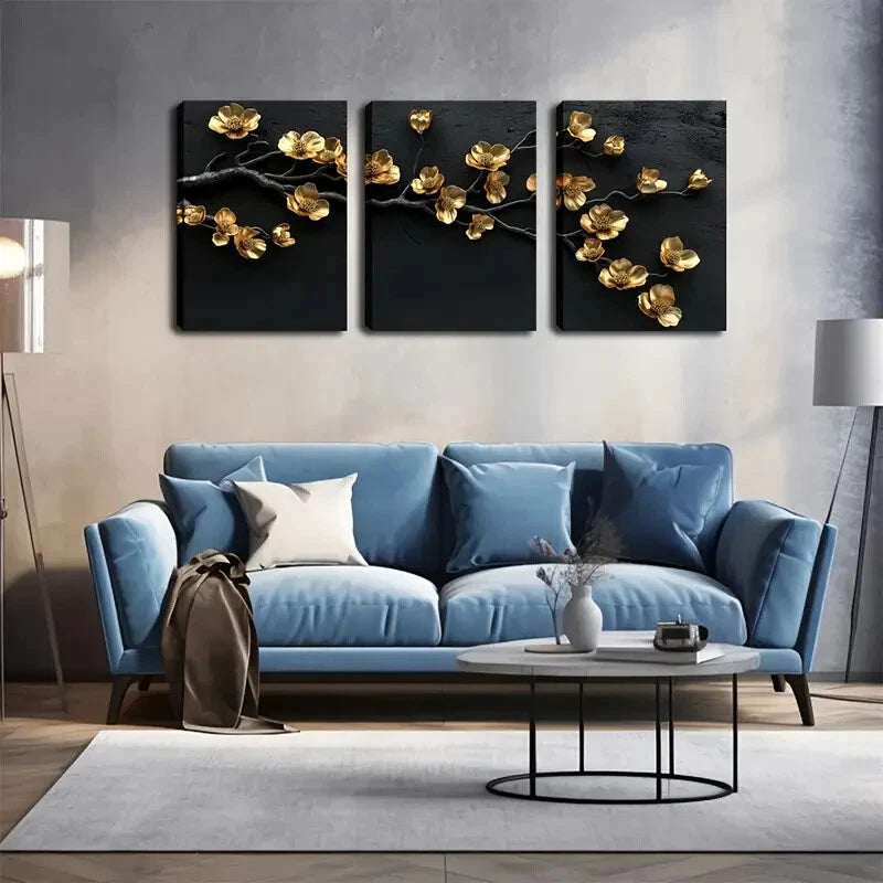 3pcs Magnolia Flower Design Deco Perfect Wall Art Set Canvas Framed 40x60cm - High Quality Print 100% Australian Made Wall Canvas Ready to Hang