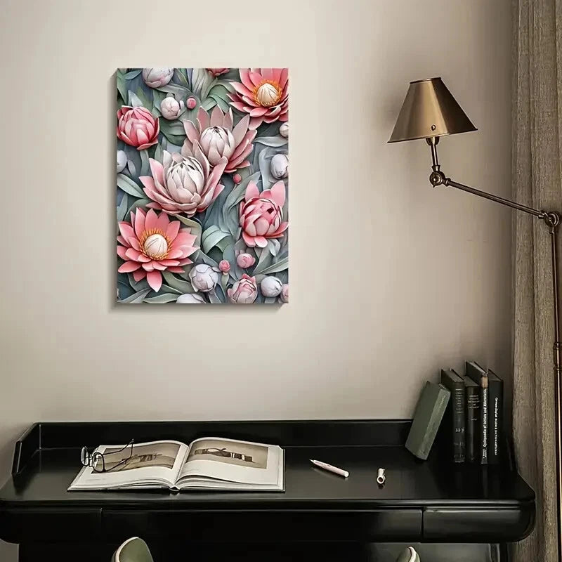 Beautiful Micklyn Heart Blossoms Painting  40x60cm Metal Print Ready to Hang