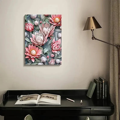 Beautiful Micklyn Heart Blossoms Painting  40x60cm Metal Print Ready to Hang