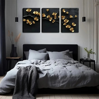 3pcs Magnolia Flower Design Deco Perfect Wall Art Set Canvas Framed 40x60cm - High Quality Print 100% Australian Made Wall Canvas Ready to Hang