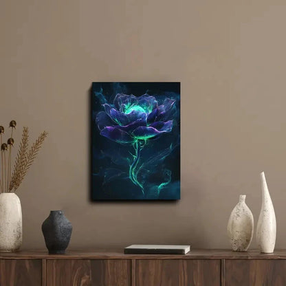 Fantasy Purple Rose Blue Liquid Detail 40x60cm Metal Print Ready to Hang